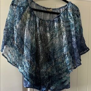Live and Let Live Blue Lace Women's Blouse